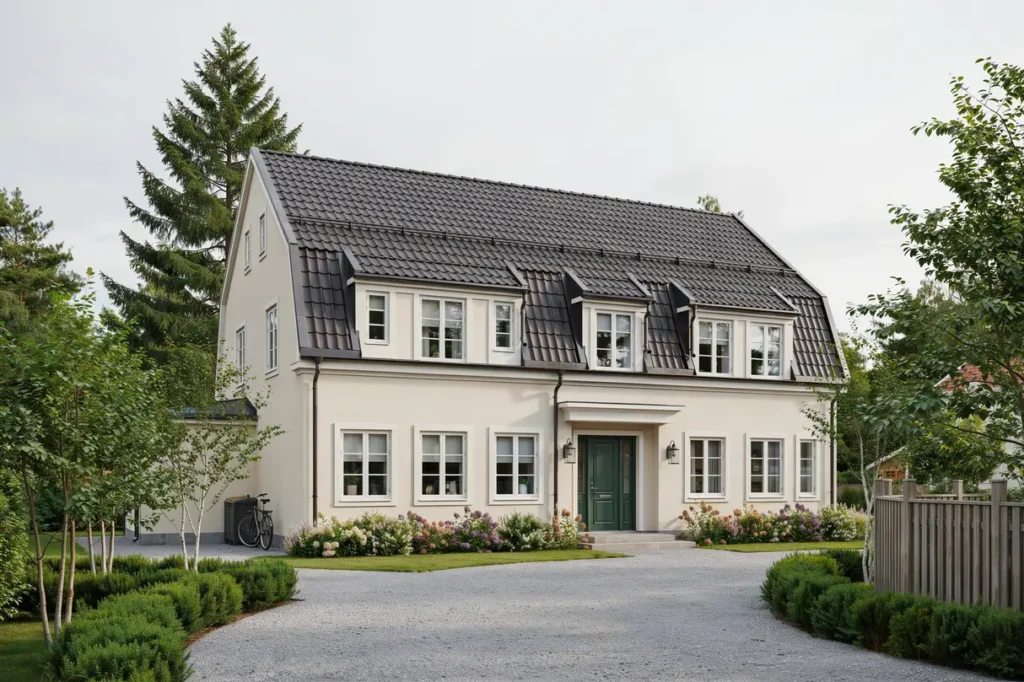 takrenovering med nytt tegeltak p villa i uttran